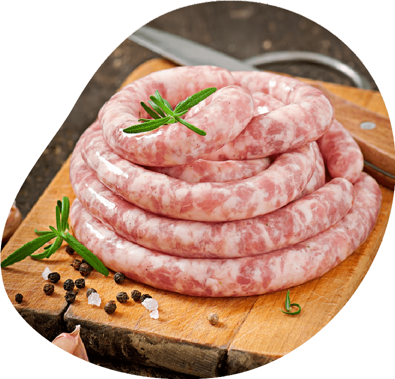 Fresh raw sausage on the old wooden background Fresh raw sausage on the old wooden background<br />